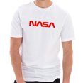 thumbnail image 1 of Plus Size Original NASA Word Logo Designed Unisex Short Sleeve Cotton Jersey T-Shirt - White 3XL, 1 of 4