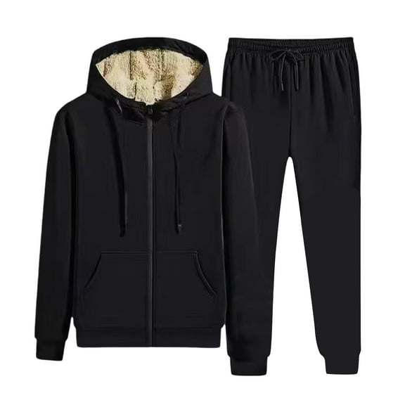 Plus Size Outerwear Sets for Women Warm Sherpa Fleece Lined Sweatshirts and Pants Casual Going Out Clothes Winter Loungewear