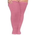 thumbnail image 1 of Plus-Size Over-Knee Cotton Socks - Extra Long Thigh-High Socks for Women (Stretchy & Warm) Clearance, Yubnlvae Women Soild Plus Size Over Knee Cotton Socks , Pink, One Size, 1 of 6