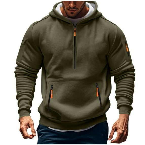 Plus Size Oversized Hoodies for Men Vintage Cargo Hoodies Tactical Fall Pullover Fall Long Sleeve Pullover with Pocket