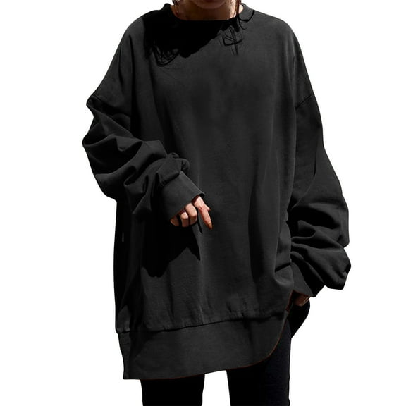 Plus Size Oversized Sweatshirt for Women Loose Fit Casual Long Sleeve Pullover Crewneck Tunic Tops