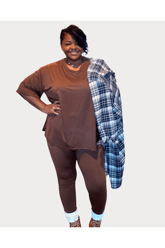 Plus Size Oversized T-shirt & Leggings Set