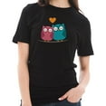 thumbnail image 1 of Plus Size Owl Love Couple Cotton Short Sleeve Graphic Shirt - Black XL, 1 of 4