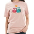 thumbnail image 1 of Plus Size Owl Love Couple Cotton Short Sleeve Graphic Shirt - Pale Pink 2XL, 1 of 4