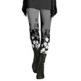 thumbnail image 1 of Plus Size Paisley Leggings for Women Fall Winter Vintage Print Slim Fit Leggings Color: Grey Size: XXXXL, 1 of 2