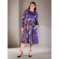 thumbnail image 1 of Plus Size Paisley Pleated Fit N Flare Midi Dress, 1 of 3