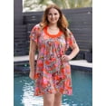 thumbnail image 1 of Plus Size Paisley Short Sleeve Mini Dress, 1 of 3