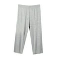 thumbnail image 1 of Plus Size Pajama Capris for Women, Wide Leg Elastic Waist Comfy Loungewear Sleepwear Capris Bottoms Pants Gray 7XL, 1 of 3