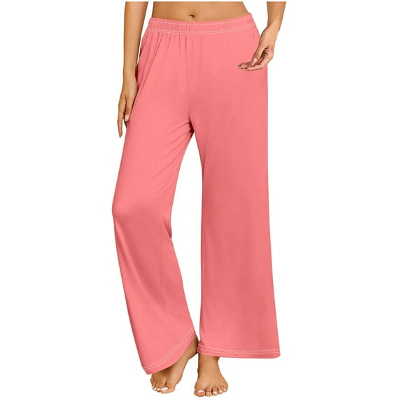 Plus Size Pajama Pants for Women Soft Comfy Pajama Bottoms Casual Stretch Wide Leg Lounge Pants with Pockets Wide Leg Dress Pants for Women Christmas Pj Pants Women