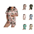 thumbnail image 1 of Plus Size Pajamas for Women Set – Modal Pajama Sets & Lounge Wear Women's Snowman Print Short Sleeve Top & Shorts Pajama Set Festive Christmas Sleepwear Ensemble, 1 of 7