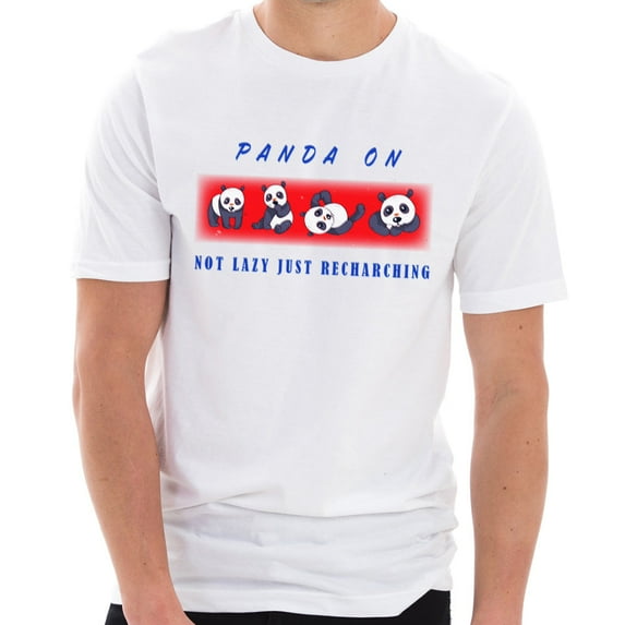 Plus Size Panda On Series Cotton Short Sleeve Graphic Shirt - White XL