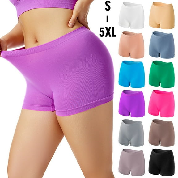 Plus Size Panties│ Boy Shorts Underwear for Women, Women's Boxer Briefs, Comfy Underwear for Women, Women's Boy Shorts Underwear Anti Chafing Soft Biker Short Plus Boy Shorts Panties, Black, L