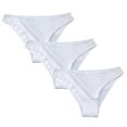 thumbnail image 1 of Plus Size Panties for Women Tbopshirt Womens Panties Briefs,3PC Women Everyday Solid ColorVentilate Low Waist Elastic Underwear Panties,Women's Hipsters Underwear, 1 of 3