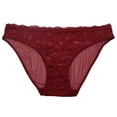 thumbnail image 1 of Plus Size Panties Women's Floral Lace Panties Breathable Lightweight Lace Low Waisted Briefs Cute Lace Brief Underwear Panties for Women Wine XL, 1 of 4