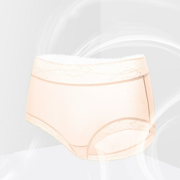 Plus Size Panties Women's Lace Abdomen Mid-Rise Waist and Hip Lift Comfortable Body Breathable Underwear Briefs Orange L