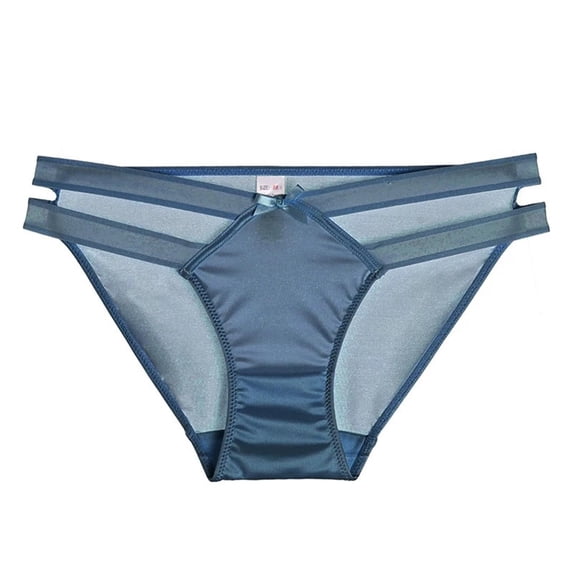Plus Size Panties for Women Womens Thin Breathable Mesh Lace Briefs Cropping Hip Lifting Low Waist Underwear Cotton Briefs for Women Blue L
