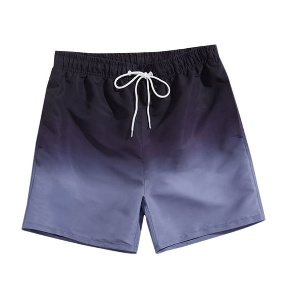 Plus Size Pants 2024 Clearance Gradient Swimming Trunks Men's Adult Boxer Shorts Swimming Beach Pants Purple S(S)