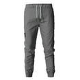 thumbnail image 1 of Plus Size Pants Men's Sport Pure Color Bandage Loose Sweatpants Drawstring Pant, 1 of 6