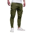 thumbnail image 1 of Plus Size Pants Men's Sport Pure Color Bandage Loose Sweatpants Drawstring Pant, 1 of 5