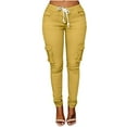 thumbnail image 1 of Plus Size Pants Women Plus Size Drawstring Solid Elastic Waist Pocket Loose Pants, 1 of 6