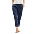 thumbnail image 1 of Plus Size Pants Women White Linen Pants Tightness Trousers Pocket Casual Plus Size Pants Summer Pants Women Dark Gray XL, 1 of 4