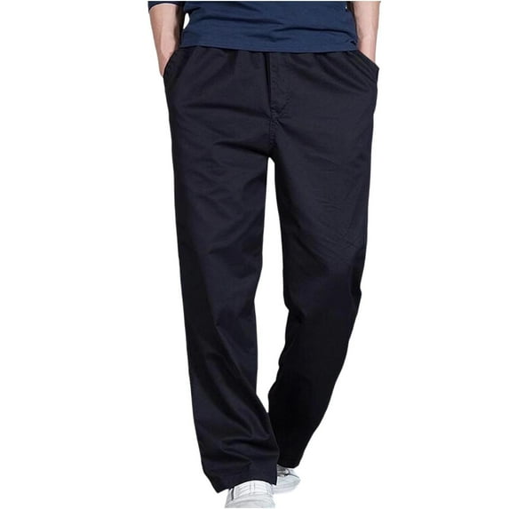 Plus Size Pants for Men Drawstring Elastic Waist Golf Pants Cotton Loose Tactical Sweatpants Workout Outdoor Trousers
