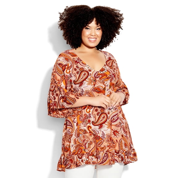 Plus Size Parker Tunic Peachy Paisley 22W24W
