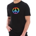 thumbnail image 1 of Plus Size Peace Circle Sign Graphic Design Short Sleeve Cotton Jersey T-Shirt - Black XL, 1 of 4