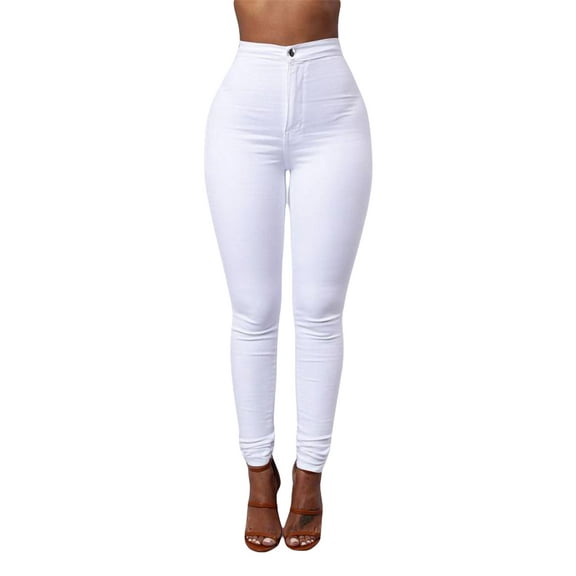 Plus Size Pencil Jeans for Women Lady Stretch Casual Denim Skinny Pants High Waist Trousers