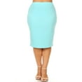 thumbnail image 1 of Plus Size Pencil Skirt - Sexy High Waist, Solid Color, Knee Length, 1 of 4