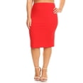 thumbnail image 1 of Plus Size Pencil Skirt - Sexy High Waist, Solid Color, Knee Length, 1 of 4