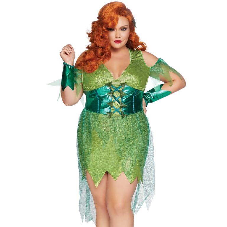 Plus Size Perfect Poison Ivy Cold Shoulder Dress Roleplay Costume -  Walmart.com