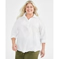 thumbnail image 1 of Plus Size Perfect Popover Top  Bright White 1X, 1 of 1