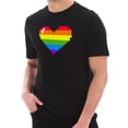 thumbnail image 1 of Plus Size Pixel Rainbow Heart Graphic Design Short Sleeve Cotton Jersey T-Shirt - Black XL, 1 of 4