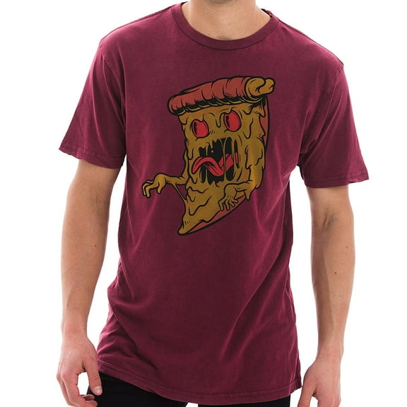 Plus Size Pizza Monster Graphic Design Unisex Ring Spun Cotton Vintage Short Sleeve Crewneck Tee Shirt - Vintage Brick XL