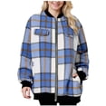 thumbnail image 1 of QHFBli Fall Tops for Women 2025 Plaid Flannel Shirts Cotton Blend Long Sleeve Tunic Sweatshirt Loose Fit Color Block Blouse, 1 of 7