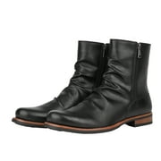 Plus Size Pleated Short Mens Chelsea Boots Outdoor Sports Motorcycle Boots Mens Boots