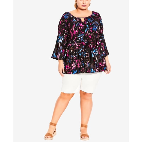 Plus Size Pleater Tunic Top Moonlight 4X