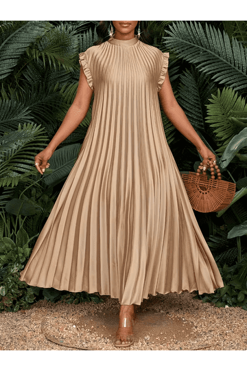slim fit dress slacks Golden Hour Glow Pleated Dress – Pineapple N Baby main image 1