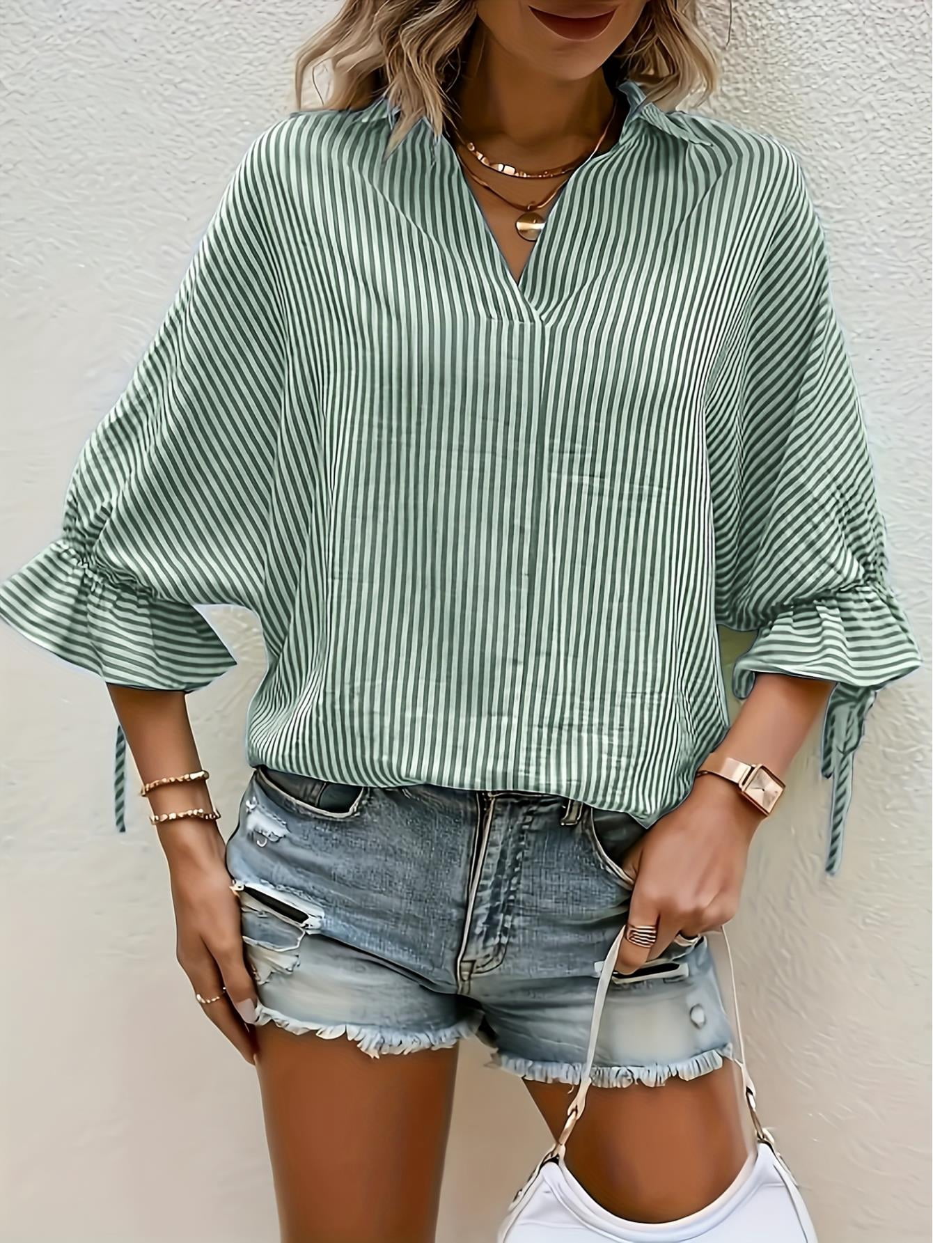 porn dress Ruched Sexy Prom with Sheer Details Mar-24 Color:Cream White Striped Four-Way Stretch Shirt