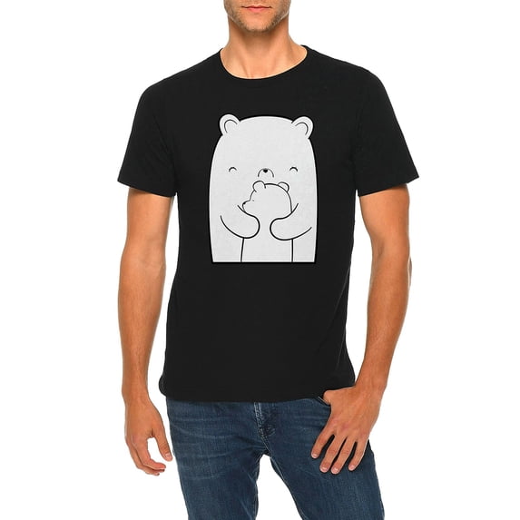 Plus Size Polar Bear Mom Graphic Design Deluxe Jersey T-Shirt - Black XL