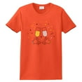 thumbnail image 1 of Plus Size Polkadot Drinks Graphic Design Ladies Big Size Port & Company Soft Spun Cotton Essential T-Shirt - Orange XL, 1 of 2