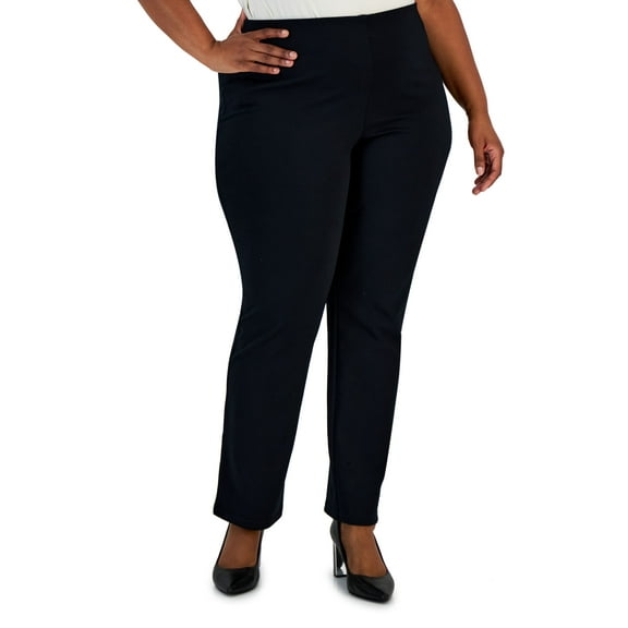 Plus Size Pont? Knit Pull-On Pants Deep Black 4X