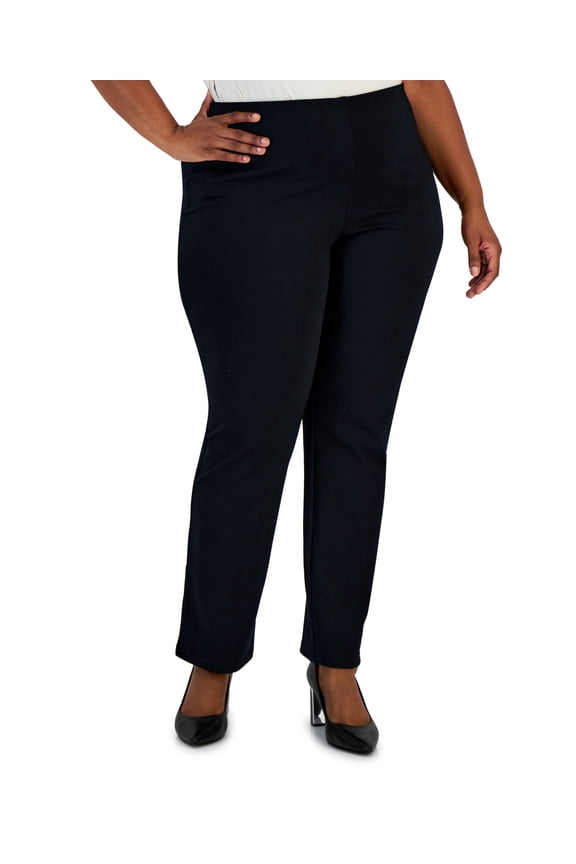 Plus Size Pont? Knit Pull-On Pants Deep Black 4X
