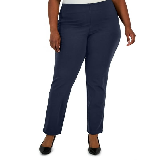 Plus Size Pont? Knit Pull-On Pants Intrepid Blue 1X