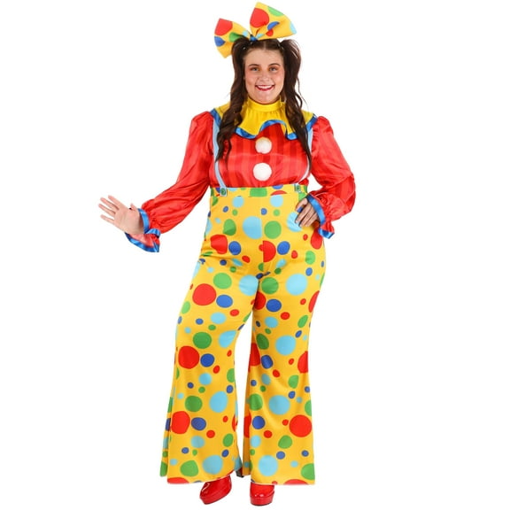 Plus Size Posh Polka Dot Clown Costume