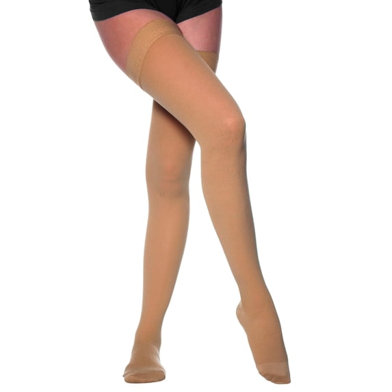 Plus Size Unisex Compression Stockings for Edema 20-30mmHg Beige, 5X-Large