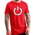 thumbnail image 1 of Plus Size Power Button Graphic Design Deluxe Jersey T-Shirt - Red XL, 1 of 4