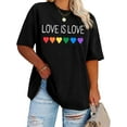 thumbnail image 1 of Plus Size Pride Shirt: Rainbow Heart Graphic Tshirt LGBT Gay Pride Tees Casual Short Sleeve Tops Tops Tee, 1 of 4