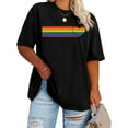 thumbnail image 1 of Plus Size Pride Shirt: Rainbow Heart Graphic Tshirt LGBT Gay Pride Tees Casual Short Sleeve Tops Tops Tee, 1 of 4